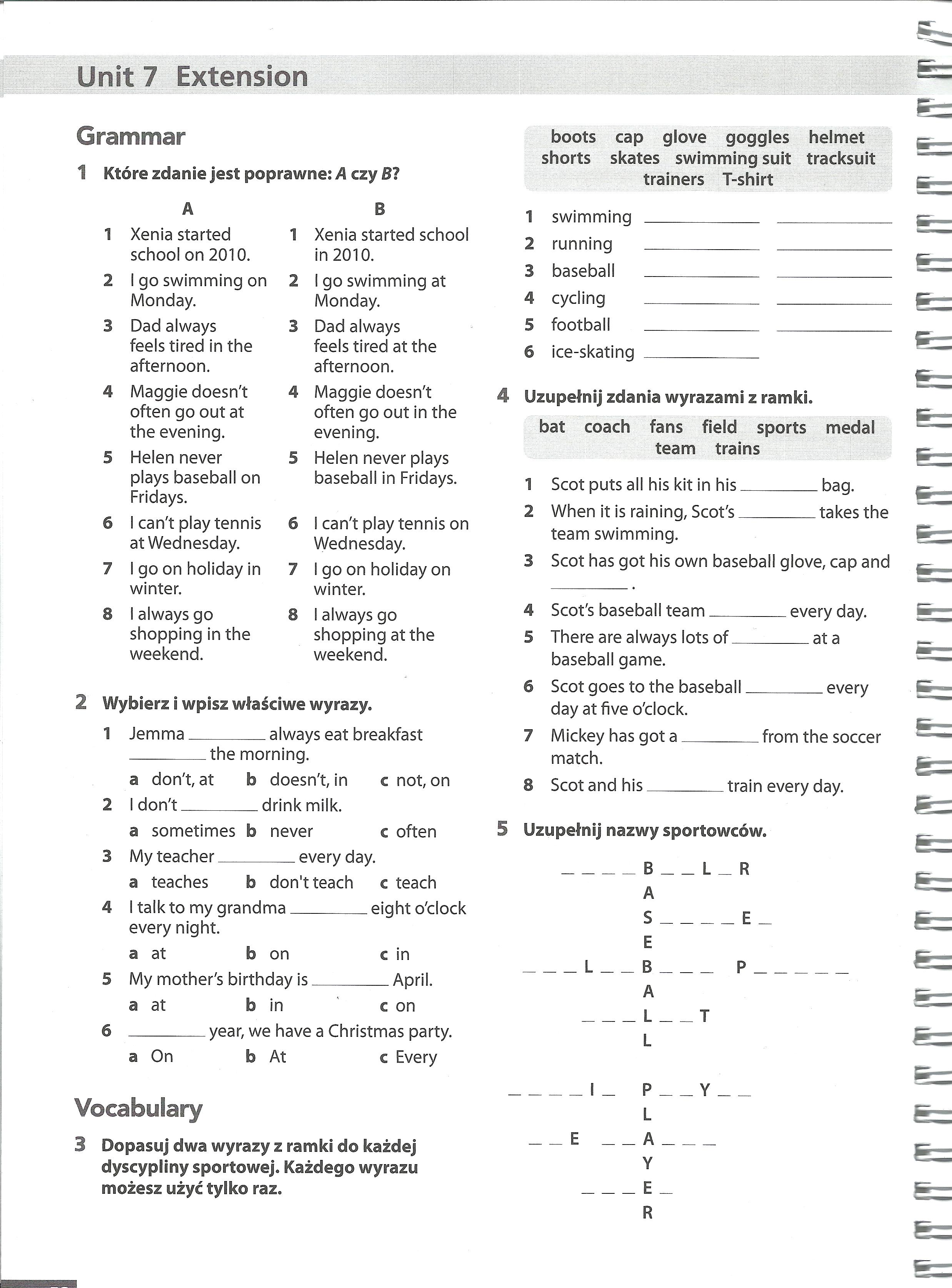 English Class A2 Testy Pdf Klasa 6 Język angielski - Szkoła Podstawowa im. Józefa Chełmońskiego w Błędowie