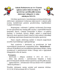 Klasa sportowa - nabór