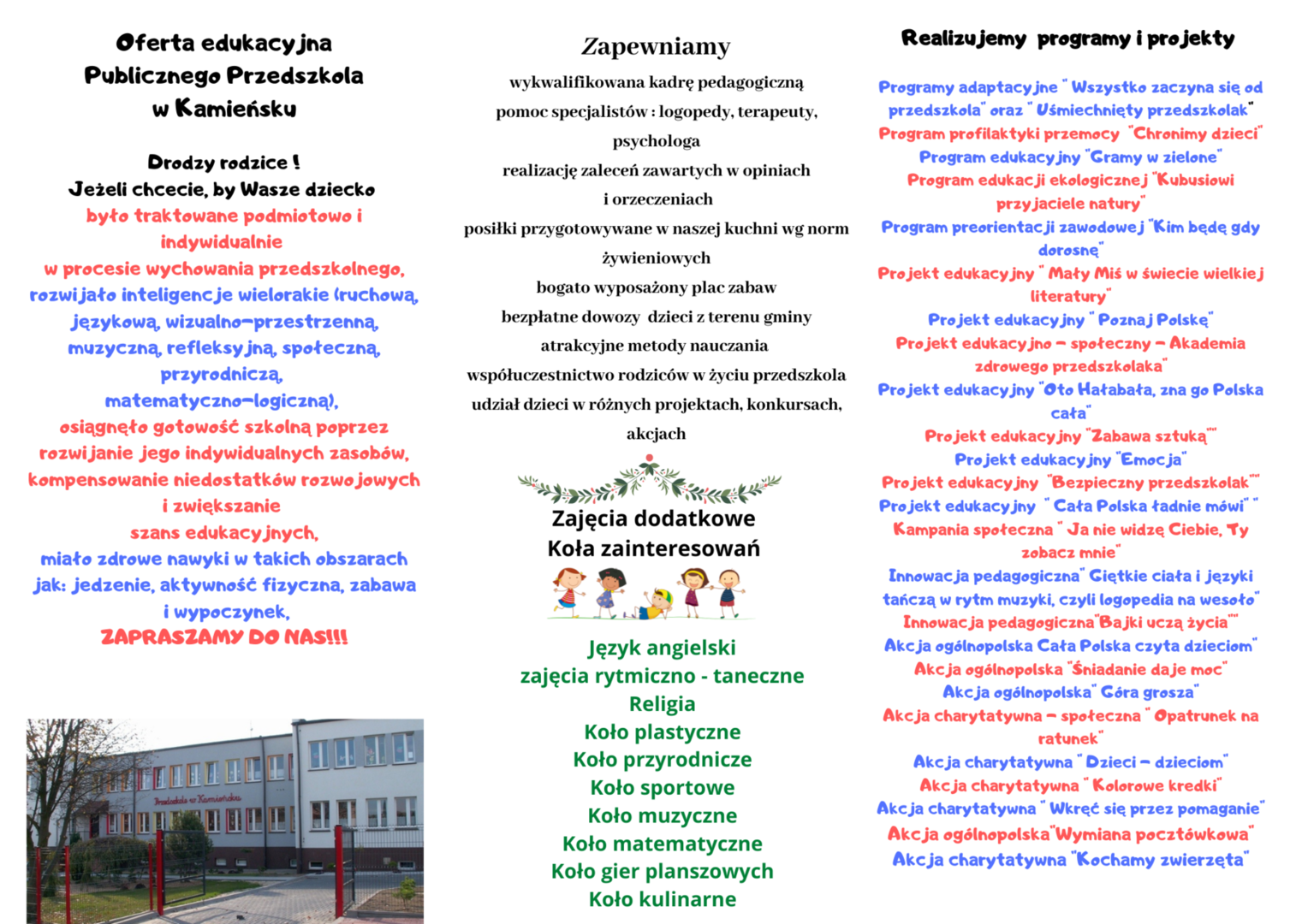 Zespół Szkolno Przedszkolny Nr 1 W Prudniku Aktualności - Zespół Szkolno-Przedszkolny Publiczne Przedszkole w Kamieńsku