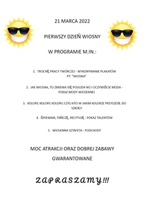 Plakat "Dzień Wiosny 2022"