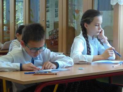 Trzecioklasiści podczas Testu Umiejętności Trzecioklasisty