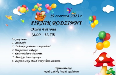 Zaproszenie Piknik Rodzinny