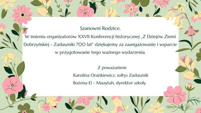 podziękowanie