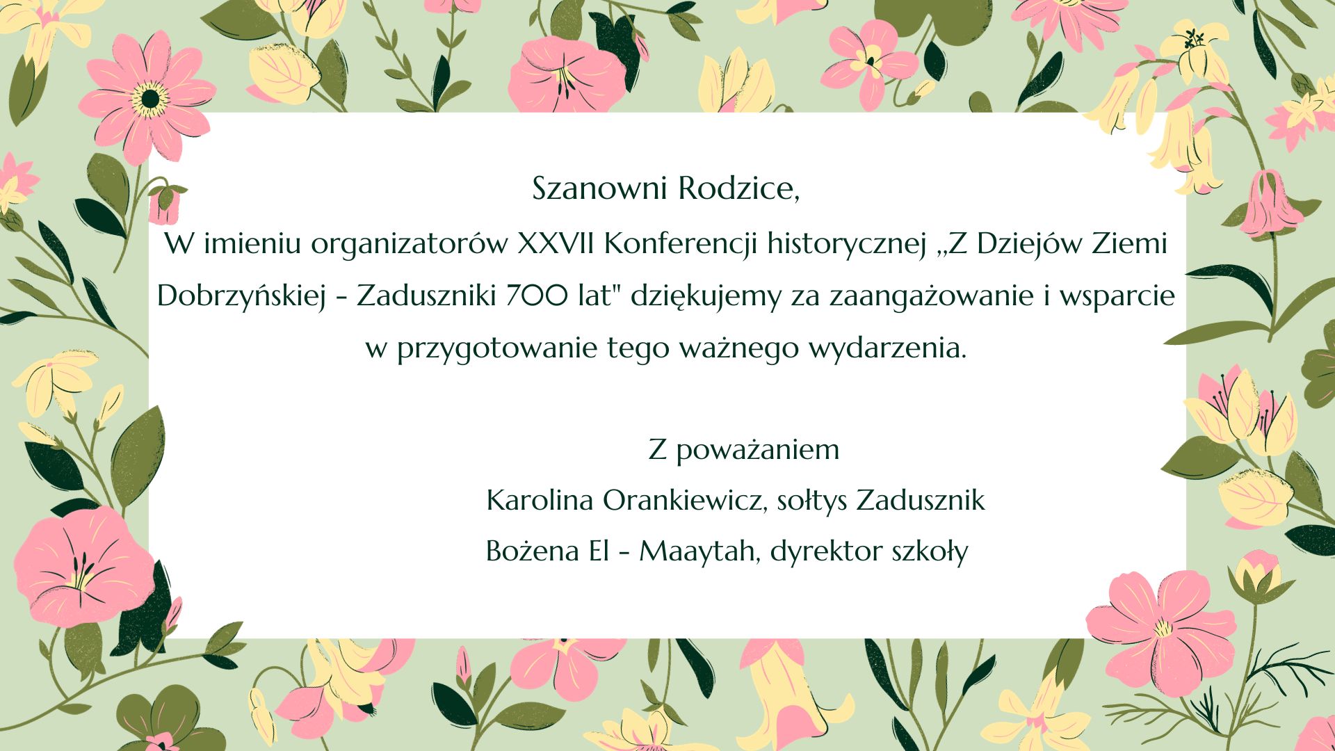podziękowanie