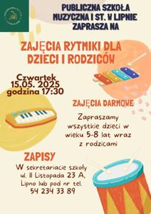 plakat informujący o zajęciach rytmiki