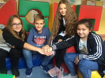 od lewej: Marta Klepacz, Adam Pożoga, Julia Bąk, Laura Kućmaja