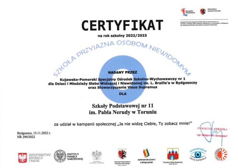 Szkoła przyjazna osobom niewidomym