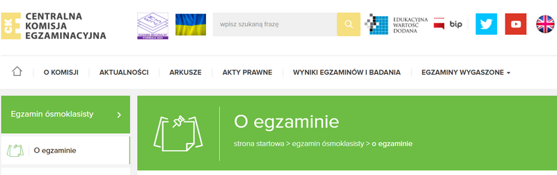 Widok strony CKE