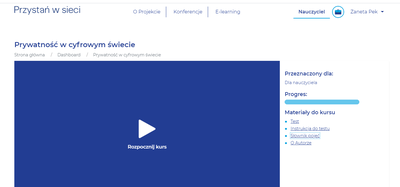 „Przystań w sieci” - panel e-learning
