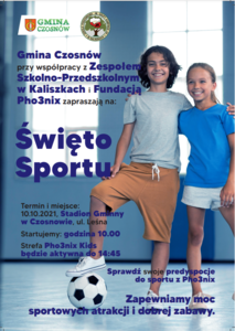 Święto sportu 10.10.2021 rok, boisko szkolne w Czosnowie