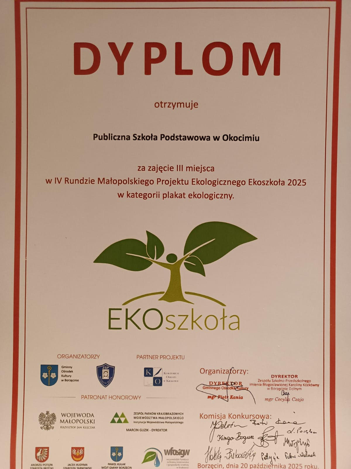 Małopolski Projekt Ekologiczny Ekoszkoła-Ekoprzedszkole-Ekouczeń 2025