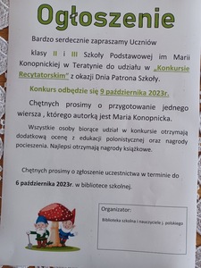 Konkurs dla klas II i III